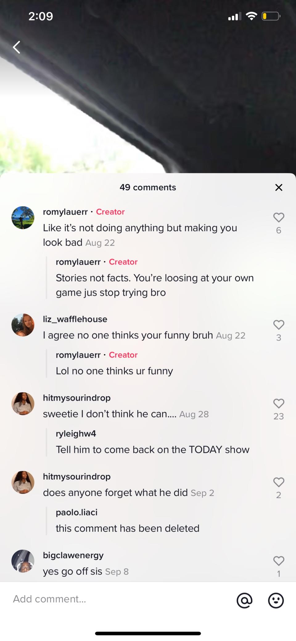 The teen hit out at critics' "stories not facts." (Photo: TikTok)