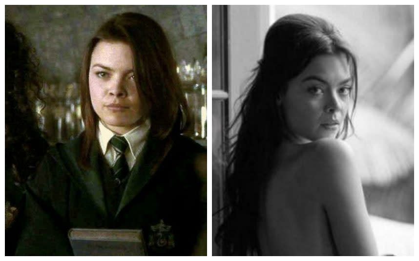 Scarlett Byrne in Harry Potter and Scarlett Byrne in Playboy - Credit: Film Stills (L), AP (R)