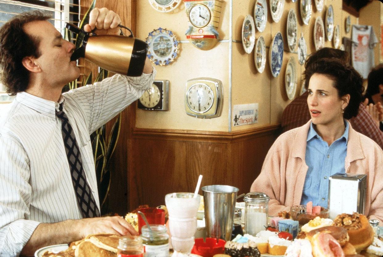 Bill Murray and Andie McDowell in a scene from the 1993 motion picture "Groundhog Day".