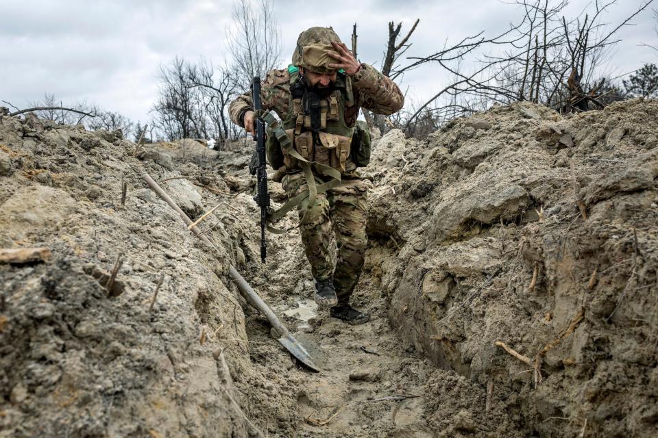 Ukrainian medic in Bakhmut trench