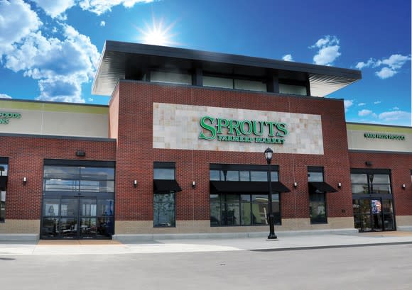 The entrance to a Sprouts store