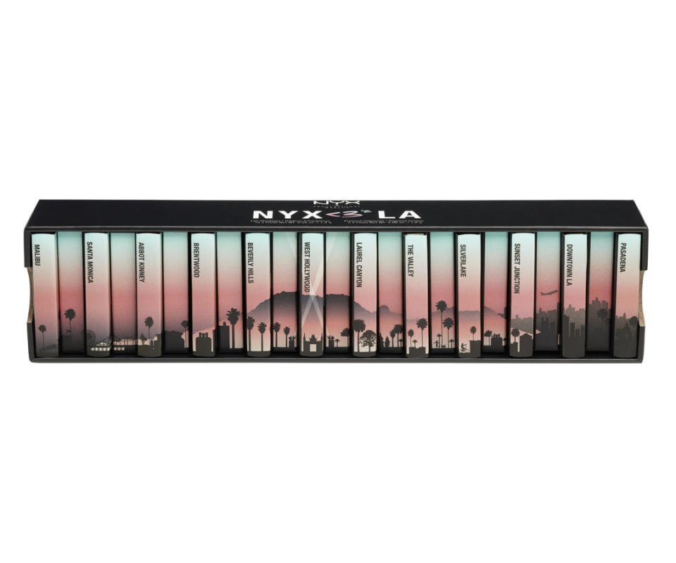 <p>With a set of 12 eyeshadows inspired by a handful of Los Angeles neighborhoods, it's the most efficient way to explore the city without using your air miles, or getting stuck in traffic for 3 hours.</p><p>Buy it <a rel="nofollow noopener" href="http://www.ulta.com/nyx-loves-la-library-set?productId=xlsImpprod14931021" target="_blank" data-ylk="slk:here;elm:context_link;itc:0;sec:content-canvas" class="link ">here</a> for $25.</p>