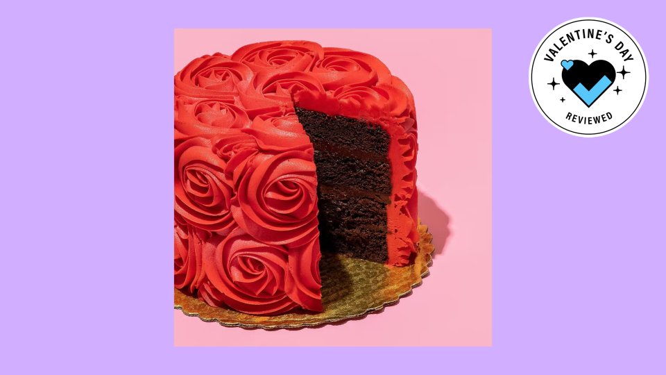 Valentine’s Day food gifts: We Take the Cake Red Rose chocolate cake