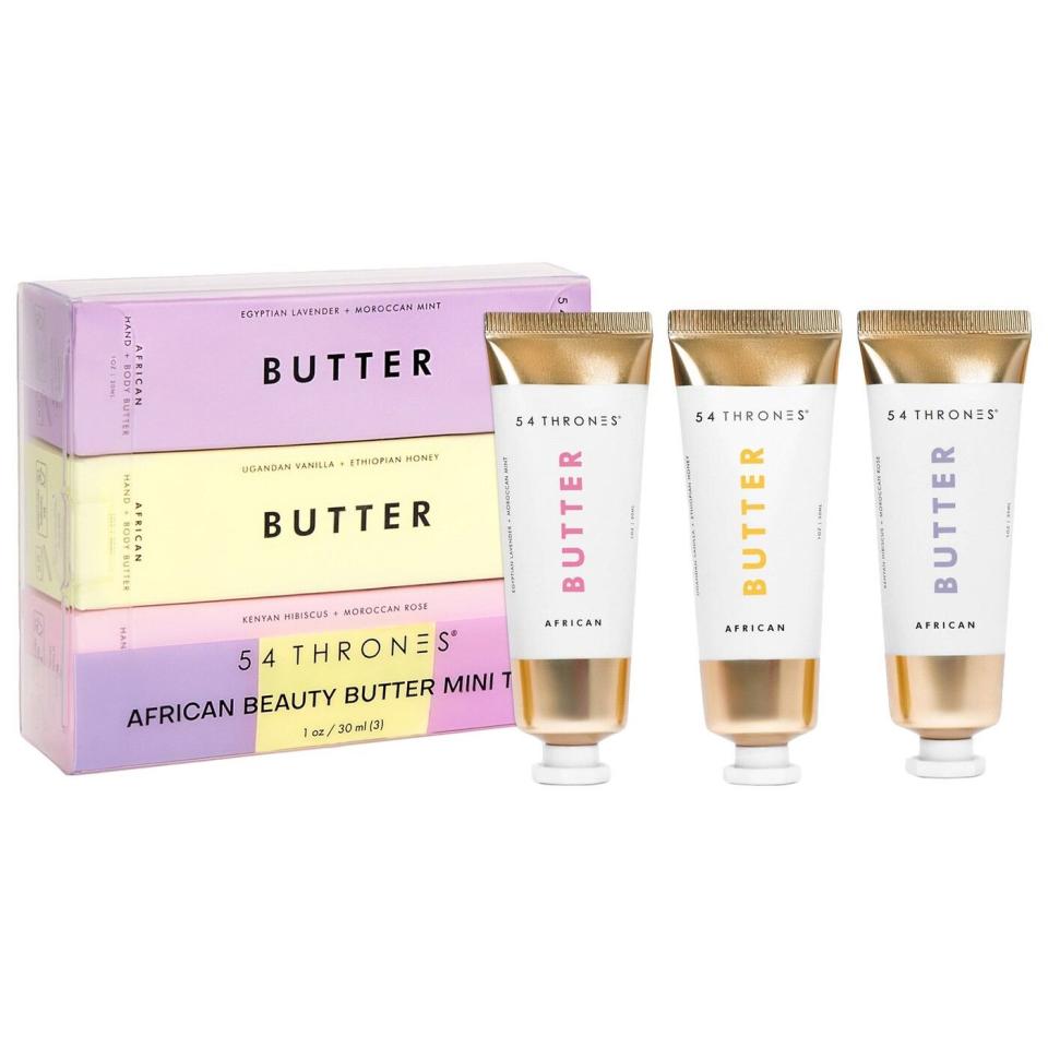 <p><a href="https://go.redirectingat.com?id=74968X1596630&url=https%3A%2F%2Fwww.sephora.com%2Fproduct%2F54-thrones-african-beauty-butter-mini-gift-set-P476418&sref=https%3A%2F%2Fwww.prevention.com%2Flife%2Fg36006863%2Fgifts-for-mom-from-daughter%2F" rel="nofollow noopener" target="_blank" data-ylk="slk:Shop Now;elm:context_link;itc:0;sec:content-canvas" class="link ">Shop Now</a></p><p>African Beauty Butter Mini Gift Set</p><p>sephora.com</p><p>$29.00</p>