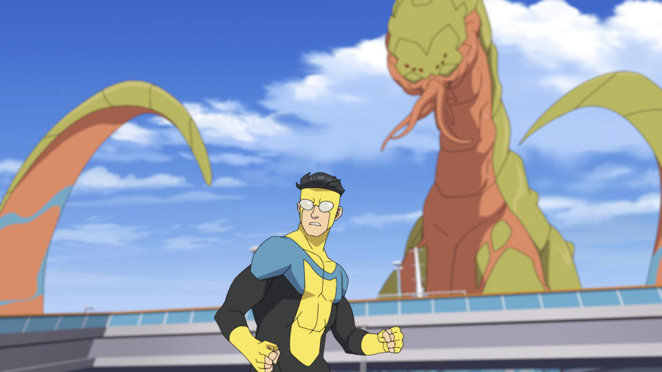 Steven Yeun (Mark Grayson) on Prime Video animated series Invincible Season 2 Part 2