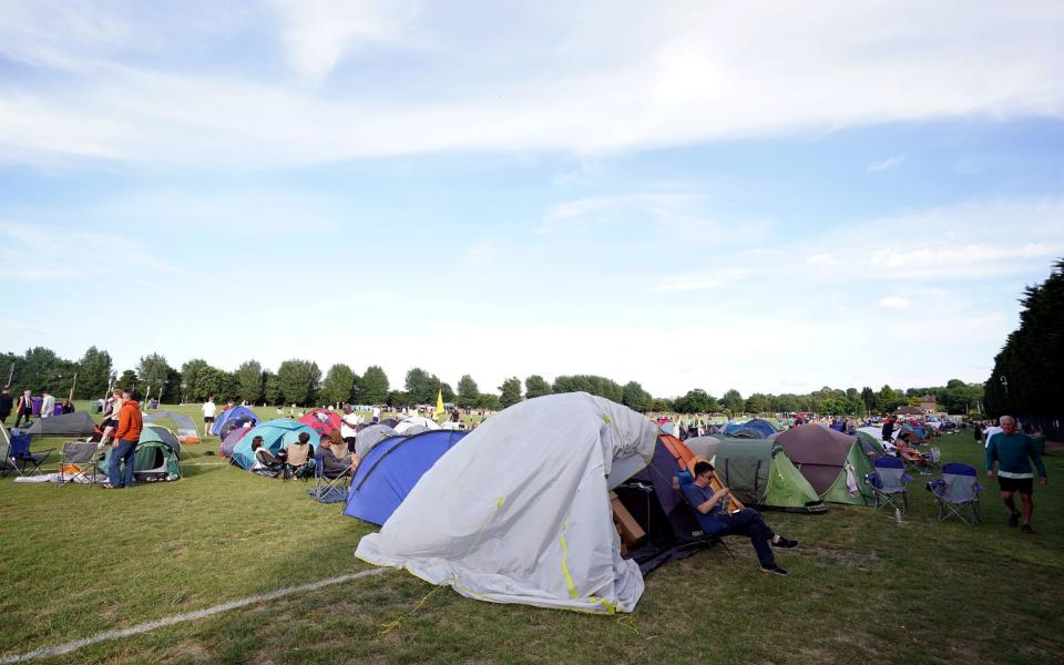 Campers formed an overnight queue before day one of this year's tournament - PA