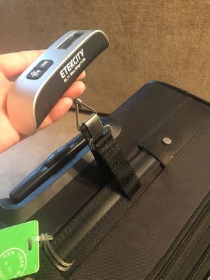 A portable digital luggage scale to end that gut-wrenching moment the airline counter tells you your suitcase is a few pounds over the weight limit