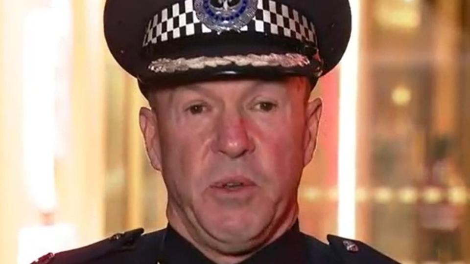 South Australia Assistant Commissioner Scott Duval addresses media about the Marion incident on June 23, 2024. Picture: 9News