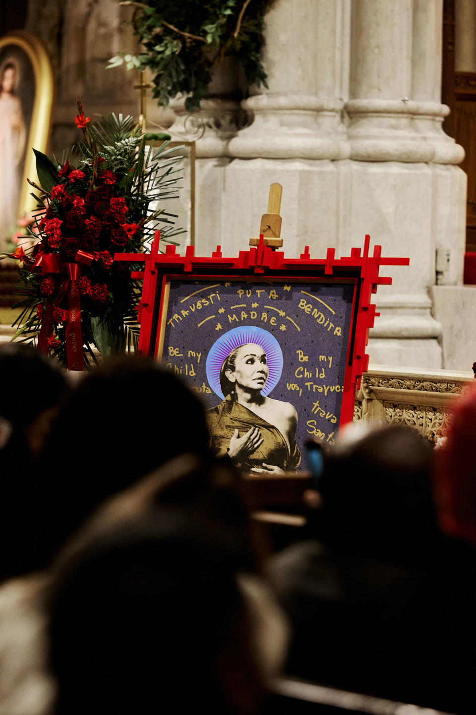 A mural seen at the funeral for Cecilia Gentili, held at St. Patrick's Cathedral in New York City, on Feb. 15, 2024.<span class="copyright">Laurel Golio for TIME</span>