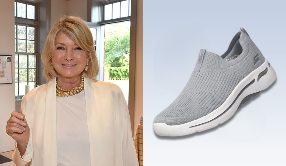 Martha Stewart / a Skechers Go Walk shoe in gray