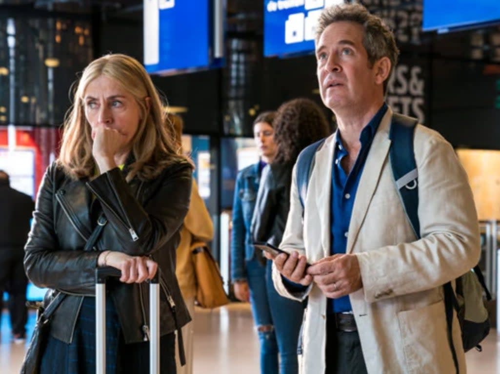 Saskia Reeves and Tom Hollander in BBC One drama 'Us' (BBC)