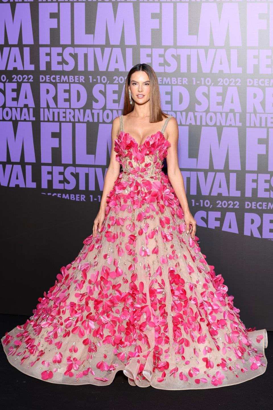 Alessandra Ambrosio Flower Gown2022 Cannes Film Festival