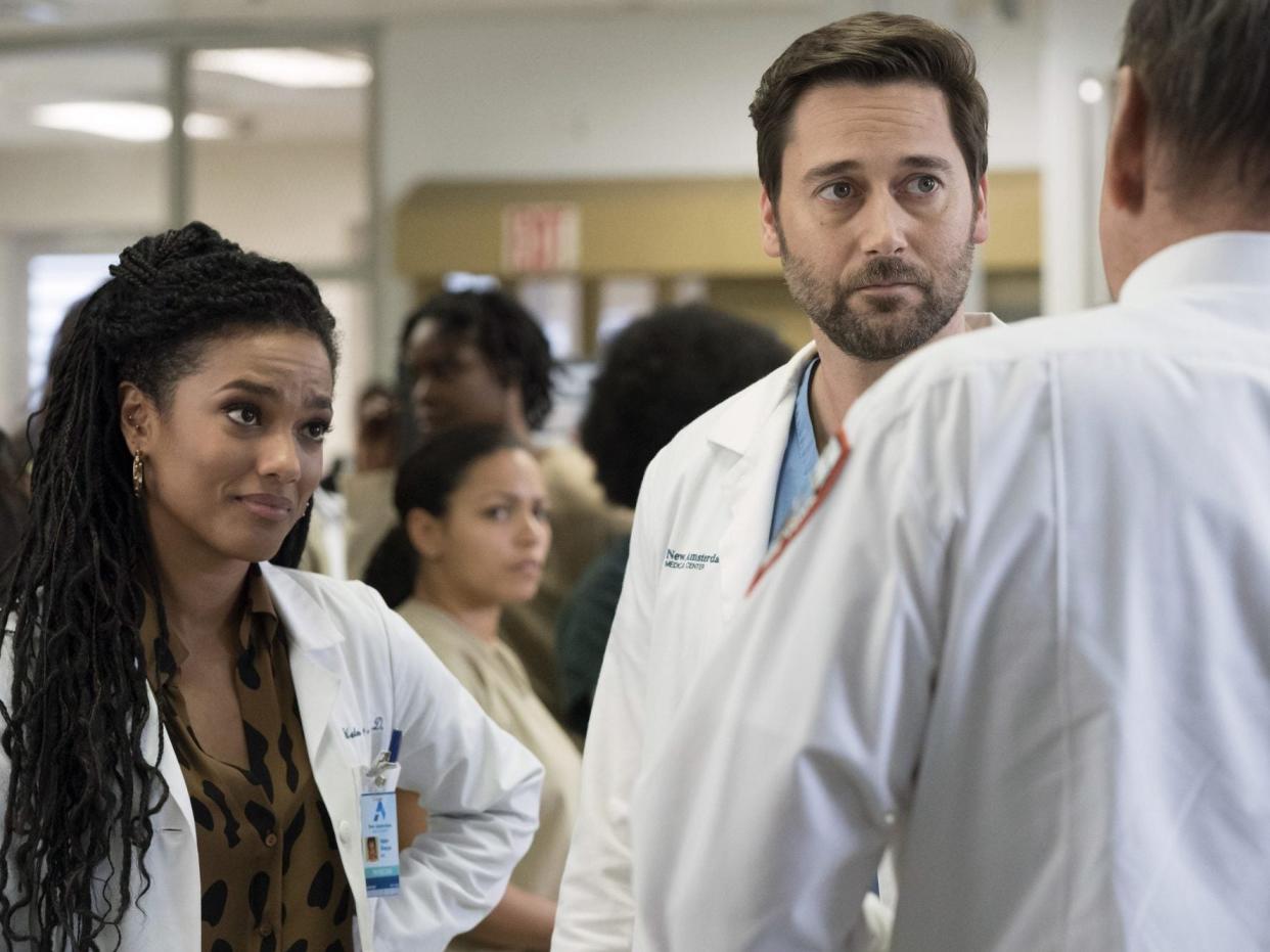 Freema Agyeman and Ryan Eggold in the US medical drama 'New Amsterdam': NBC