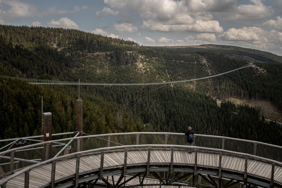 Sky Bridge 721 in the Czech Republic, the world's longest pedestrian suspension bridge