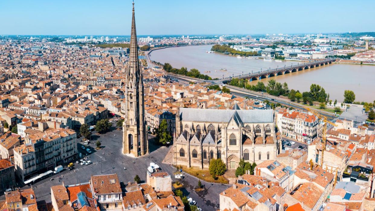 bordeaux aerial panoramic view, france
