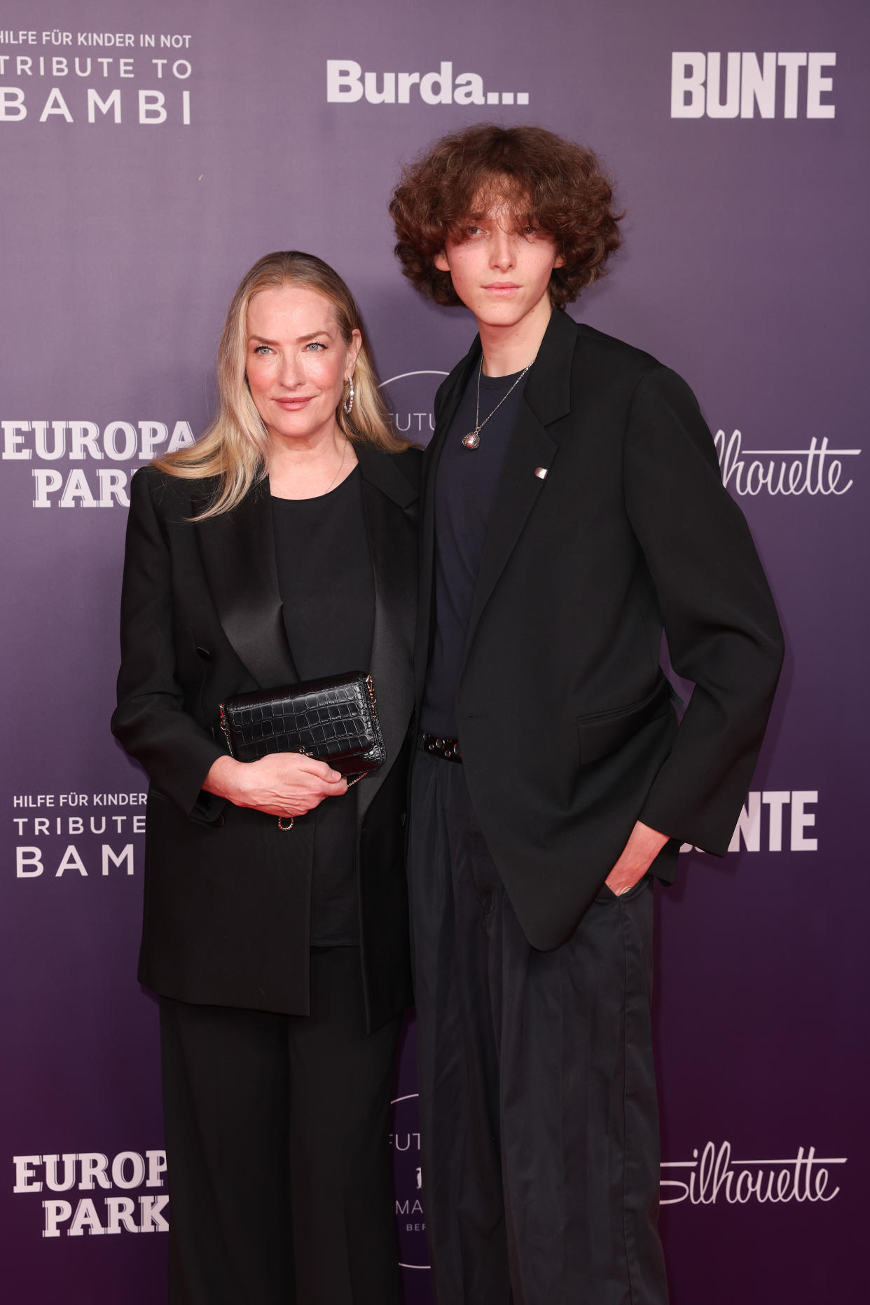 BERLIN, GERMANY - OCTOBER 05: Tatjana Patitz and Jonah Patitz attend the Tribute to Bambi 2022 at Hotel Berlin Central District on October 5, 2022 in Berlin, Germany. (Photo by Gerald Matzka/Getty Images)