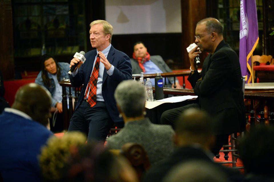 Tom Steyer counts of South Carolina to breathe life into his longshot presidential bid. (Photo: Jeff Gentner via Getty Images)