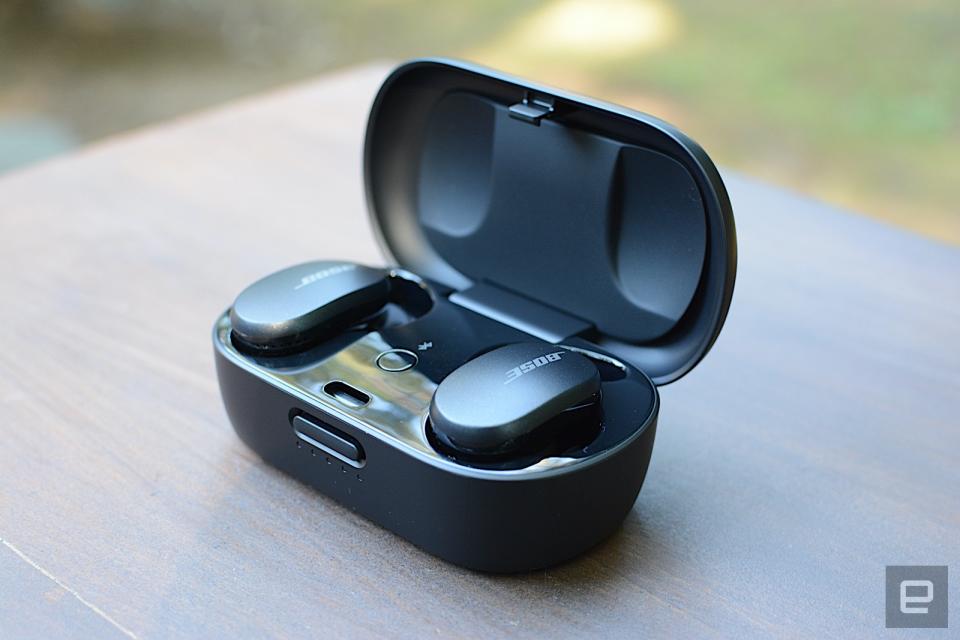 Bose doesn’t have the true wireless experience of some other headphone companies, but you would never know it. The QC Earbuds are a huge leap over the SoundSport Free model from 2017. The company provides the best ANC performance you’ll find in true wireless buds on top of great sound quality. There are some missing features, but the basics are covered, and there’s wireless charging as well.