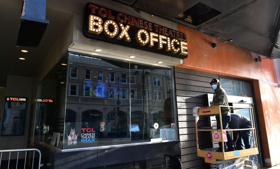 <p>File image: TCL Chinese Theater box office on March 20, 2020 in Los Angeles, California a day after Los Angeles County announced a near-lockdown</p> (Getty Images)