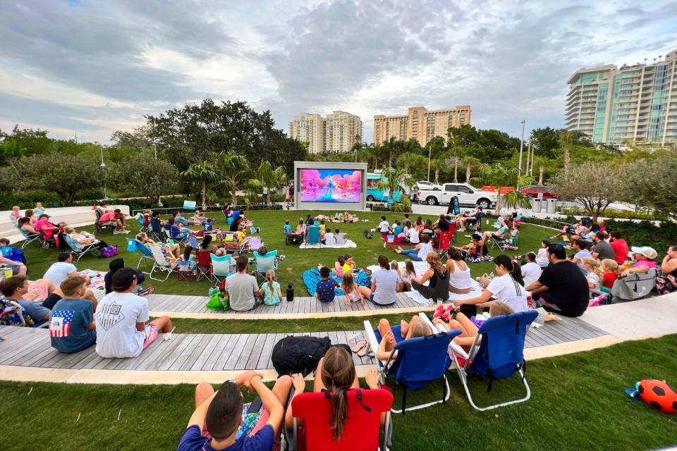 Cinema at The Bay, a community, city and park conservancy initiative that aspires to transform 53 acres of city-owned land into a signature public park on Sarasota Bay.