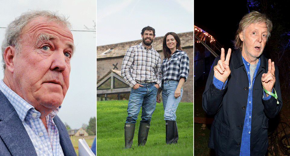 Farming is a popular choice for many celebrities. (Getty/BBC/Getty)