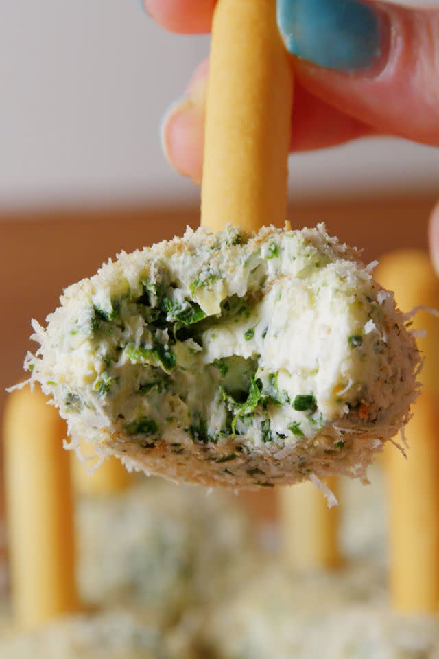 Spinach Artichoke Cheese Ball Bites