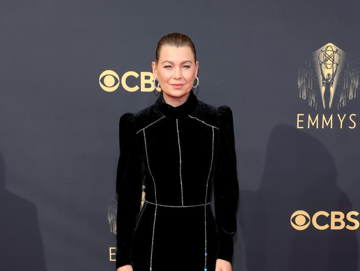Ellen Pompeo attends the 2021 Emmys.
