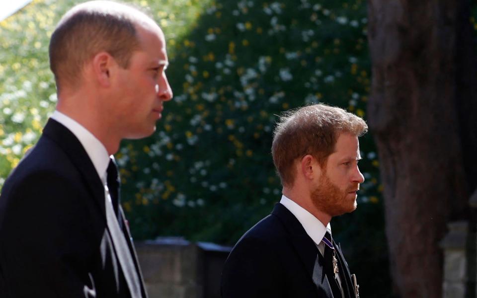 The brothers chatted after the Duke of Edinburgh’s funeral – but not at length - Alastair Grant/AFP