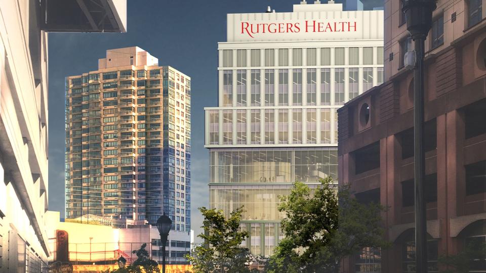 Rutgers Health at the HELIX in New Brunswick will be the new home to Rutgers Robert Wood Johnson Medical School and a Rutgers translational research facility.