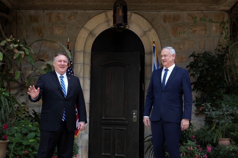 U.S. Secretary of State Mike Pompeo meets with Israeli Blue and White party leader Benny Gantz in Jerusalem