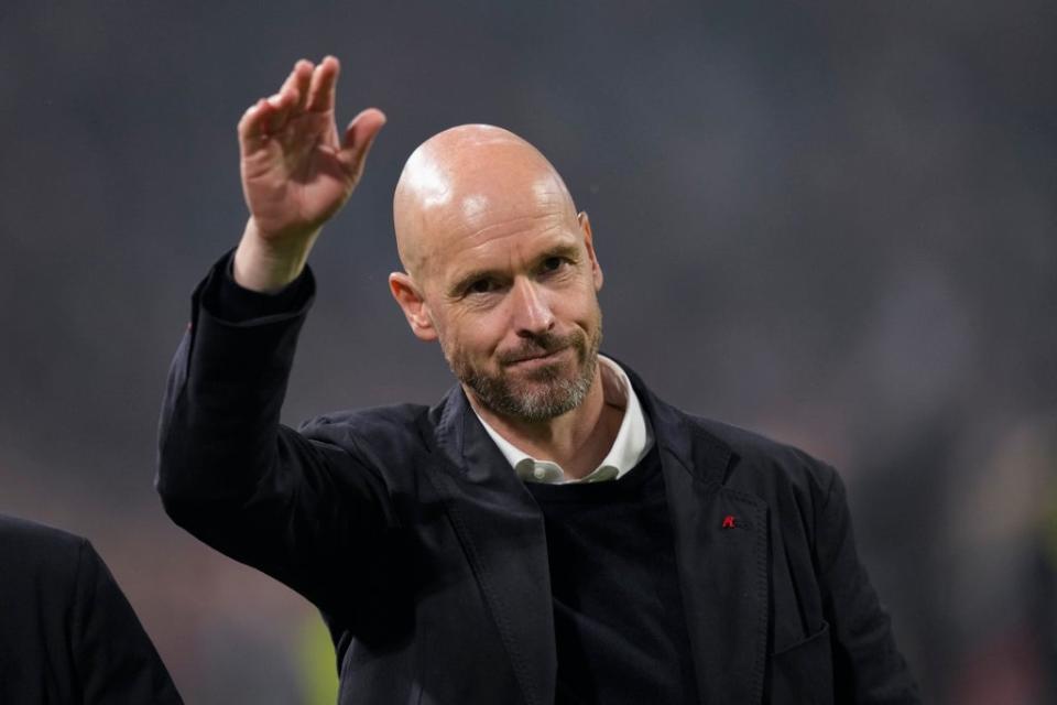 Erik ten Hag oversaw Ajax’s title win on Wednesday (Peter Dejong/AP) (AP)