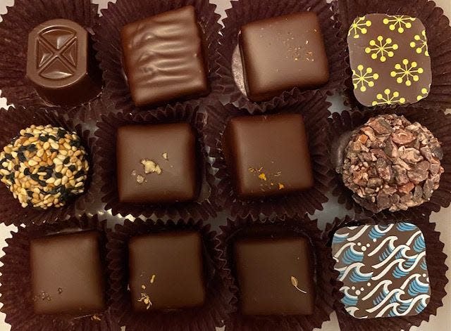 A box of chocolates available at Sirenetta in Scituate.