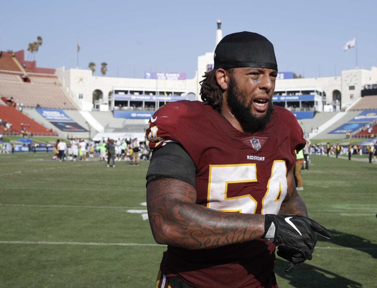 Washington Redskins inside linebacker Mason Foster had a private Instagram conversation go public. (AP)