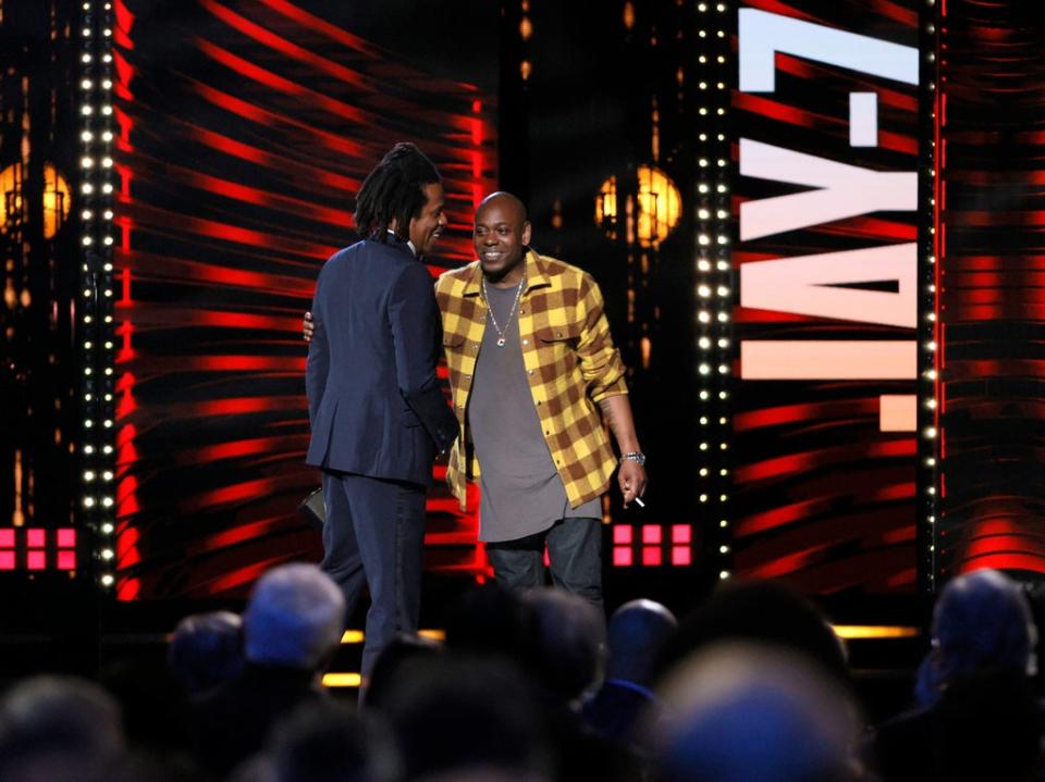 Comedian Dave Chappelle inducted Jay-Z into the Rock and Roll Hall of Fame in 2021 (Getty Images)