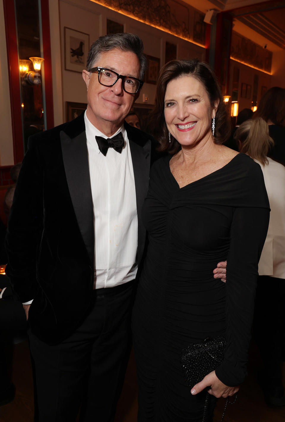 Stephen Colbert and Evelyn McGee-Colbert seen at the Apple TV+ Emmy Awards post ceremony reception at Mother Wolf on January 15, 2024 in Los Angeles, California.