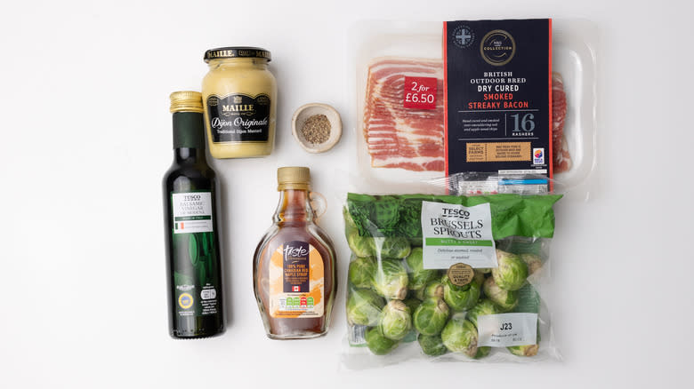 Bacon-wrapped balsamic sprouts ingredients