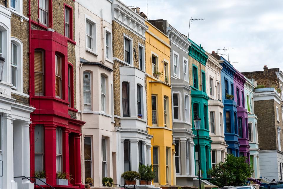 Colourful terraced houses seen in Notting Hill, London Rightmove has revealed the huge regional differences in stamp duty obligations.