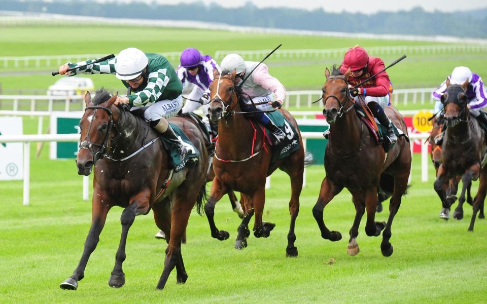 Lucky Vega ridden by Shane Foley winning the Keeneland Phoenix Stakes at Curragh Racecourse. - PA