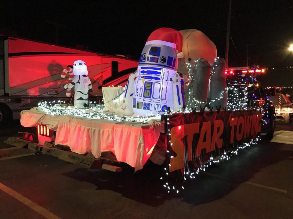 The Star Towing float at a previous Christmas in Ida's Parade of Lights is shown. This year's parade is Dec. 2. Applications can now be sumitted.