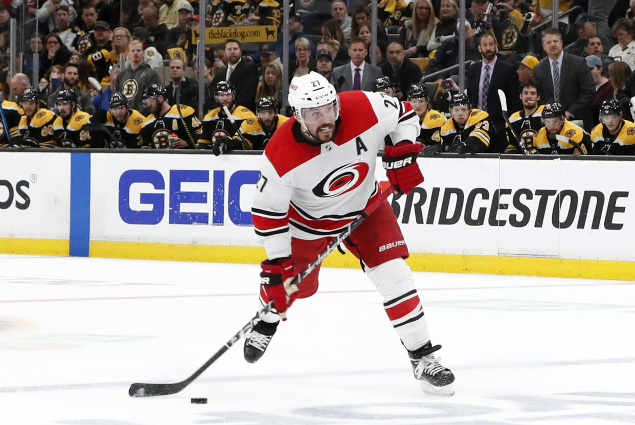 Faulk had been the subject of heavy trade rumors as he entered his contract year with the Hurricanes. (Getty)