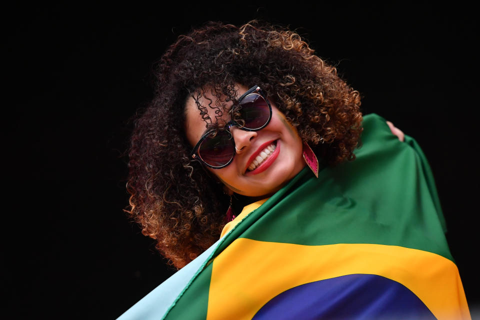 Brazilian Fans during the match between Italy vs Brasil at the FIFA Women's World Cup in France at Stade du Hainaut, on the 18 June 2019. (Photo by Julien Mattia/NurPhoto via Getty Images)