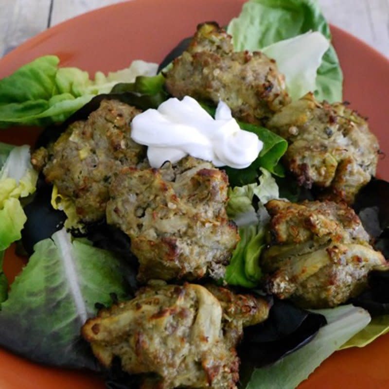 <p>Step Away From The Carbs</p><p>The eggplant in these lamb meatballs keeps them super soft and moist!</p><p><strong>Get the recipe: <a href="http://stepawayfromthecarbs.com/lamb-and-eggplant-meatballs/" rel="nofollow noopener" target="_blank" data-ylk="slk:Lamb and Eggplant Meatballs;elm:context_link;itc:0;sec:content-canvas" class="link ">Lamb and Eggplant Meatballs</a></strong></p>