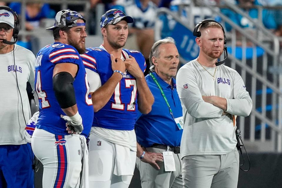 Buffalo Bills quarterbacks coach Joe Brady, 32, is part of a coaching staff that averages 10 years older than him.