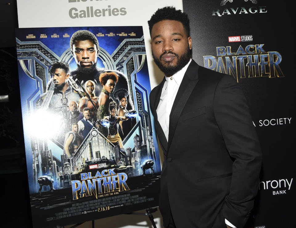 FILE - In this Feb. 13, 2018 file photo, director Ryan Coogler attends a special screening of "Black Panther" in New York. Coogler will write and direct the sequel to “Black Panther.” Neither a start date nor a release date has yet been announced. (Photo by Evan Agostini/Invision/AP, File)