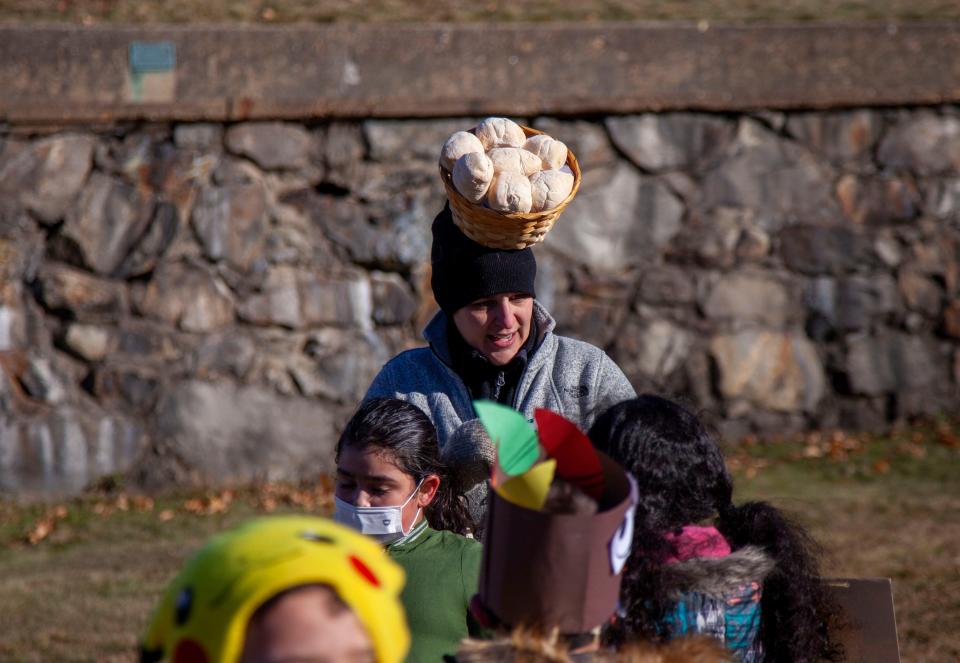 Students and teachers at Elm Street School wore different kinds of Thanksgiving-related costumes during the Turkey Trot.