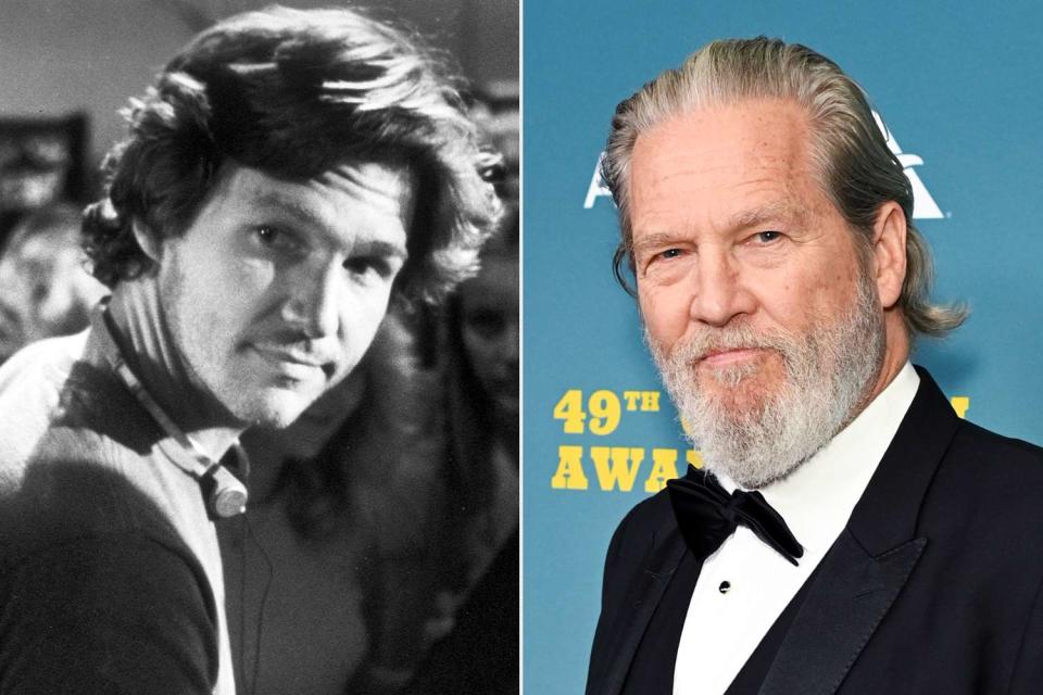 <p>Snap/Shutterstock; Bryan Bedder/Variety via Getty</p> Jeff Bridges in 1982