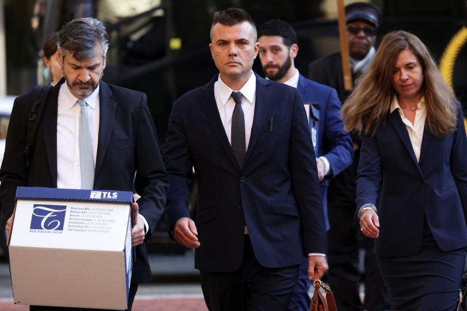 Russian analyst Igor Danchenko arrives at the Albert V. Bryan U.S. Courthouse for his trial on Oct. 11, 2022, in Alexandria, Va. Danchenko faced five counts of lying to the FBI over his sources in claims made in the so-called Steele Dossier in the FBI probe of alleged collusion between Russia and the 2016 Trump presidential campaign.