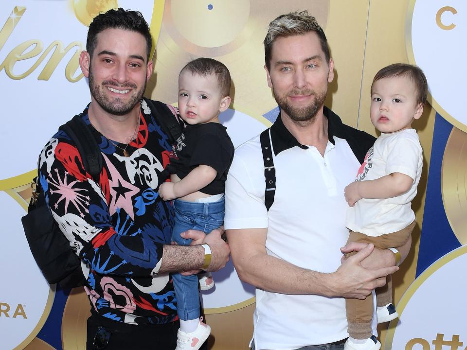 Lance Bass, Michael Turchin arrives at the 2023 Gold Meets Golden 10th Anniversary Year Event at Virginia Robinson Gardens on February 04, 2023