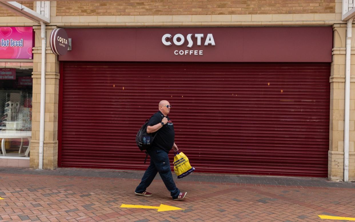 Shuttered Costa store