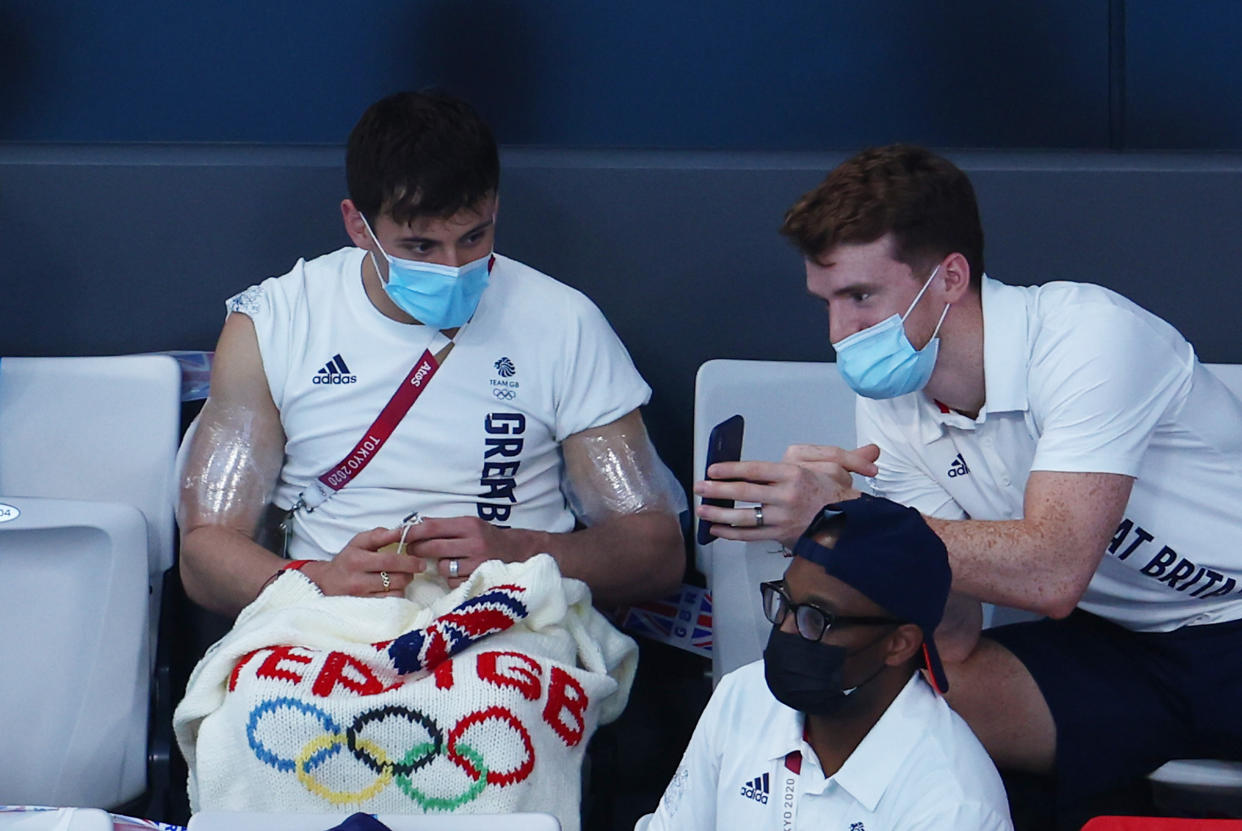 Daley took up knitting and crotcheting to get through lockdown. (Getty)